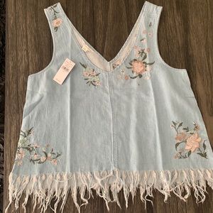 Light blue American Eagle distressed top